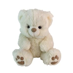 Russ Berrie Creampuff Plush Teddy Bear 10" Cream White Stuffed Toy Vintage Korea
